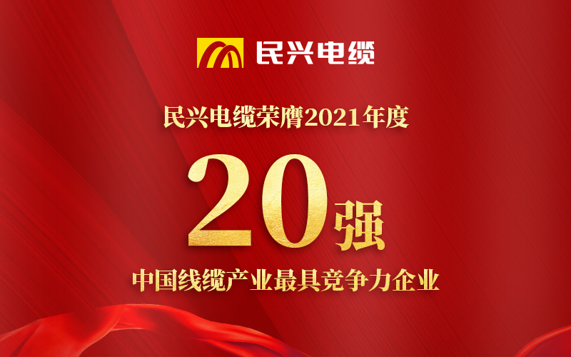 巅峰国际电缆荣膺 “2021年度中国线缆产业最具竞争力企业20强”！