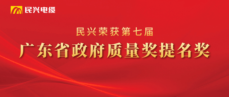 莞企巅峰国际电缆荣获“广东省政府质量奖提名奖”